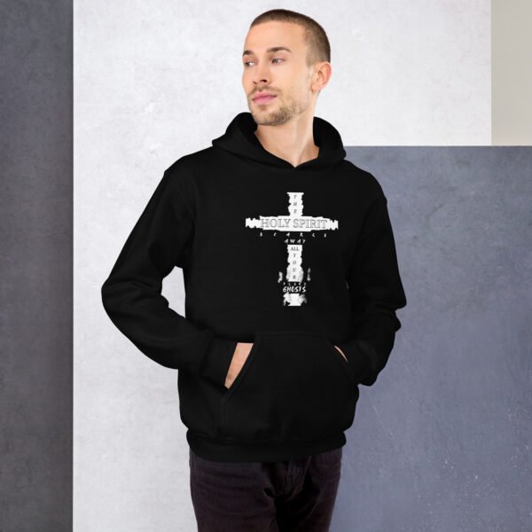 The Holy Spirit Scares Away All Your Pesky Ghosts Black Hoodie - Image 3