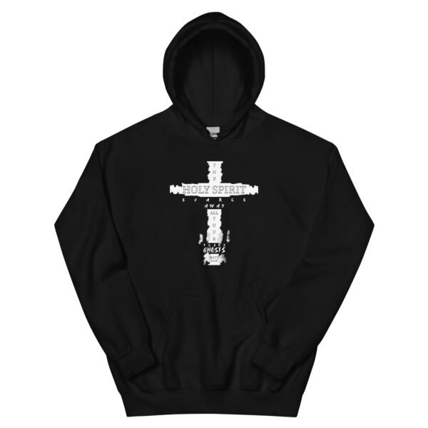 The Holy Spirit Scares Away All Your Pesky Ghosts Black Hoodie - Image 5