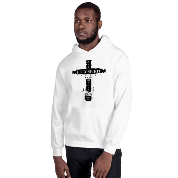 The Holy Spirit Scares All Your Pesky Ghosts White Hoodie - Image 2