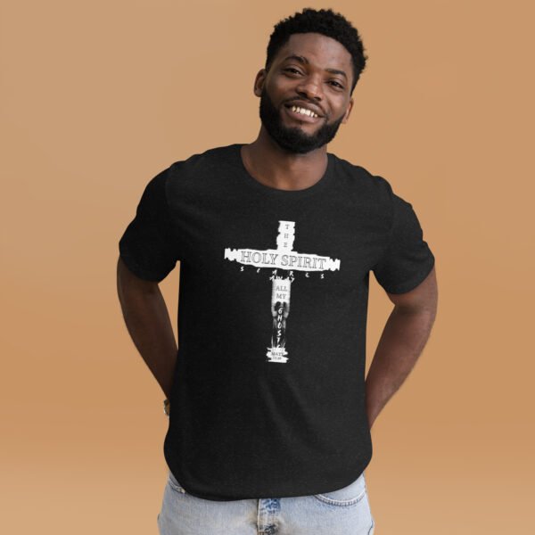 The Holy Spirit Scares Away All My Ghosts Black T-Shirt - Image 2