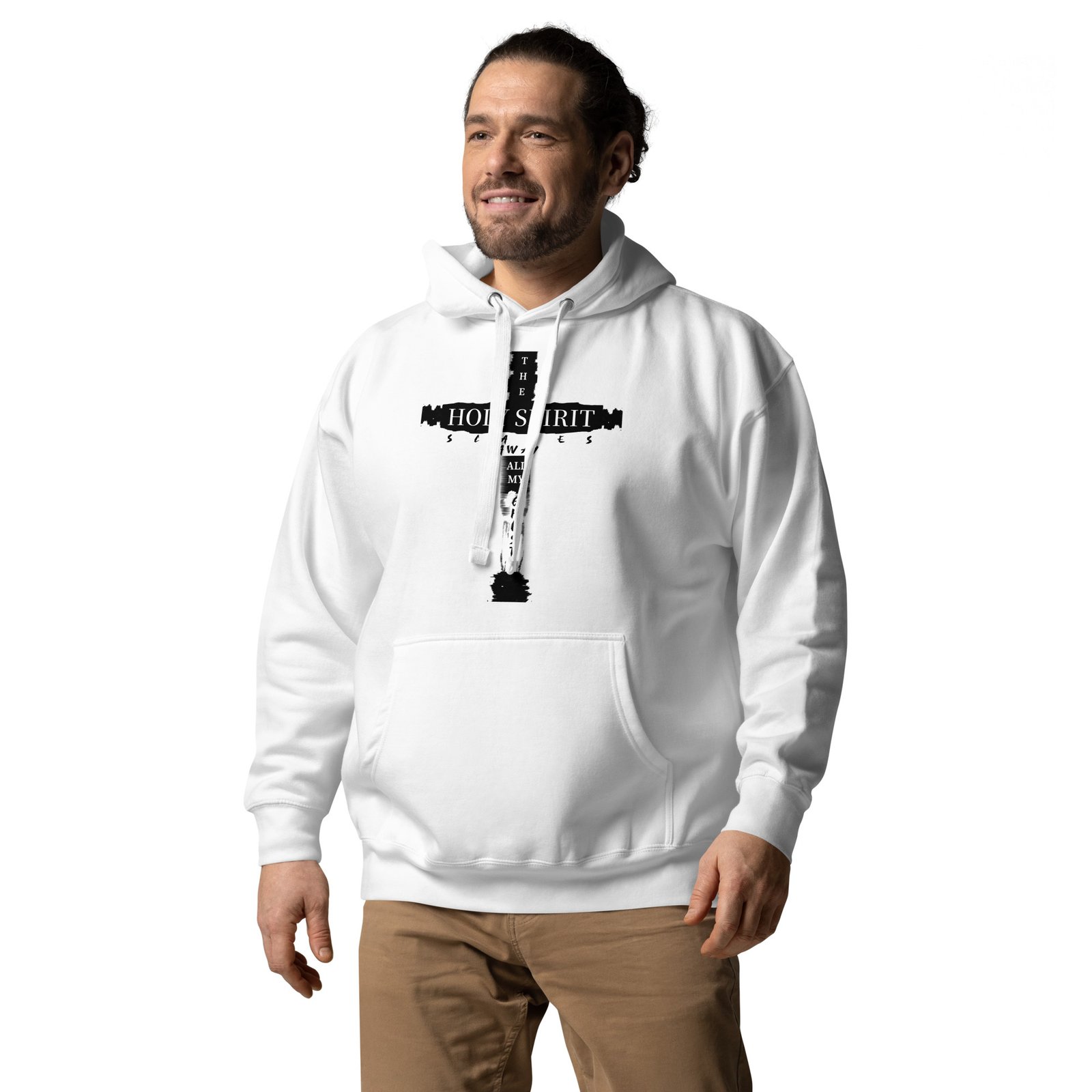 The Holy Spirit Scares Away All My Ghosts White Hoodie - Image 4